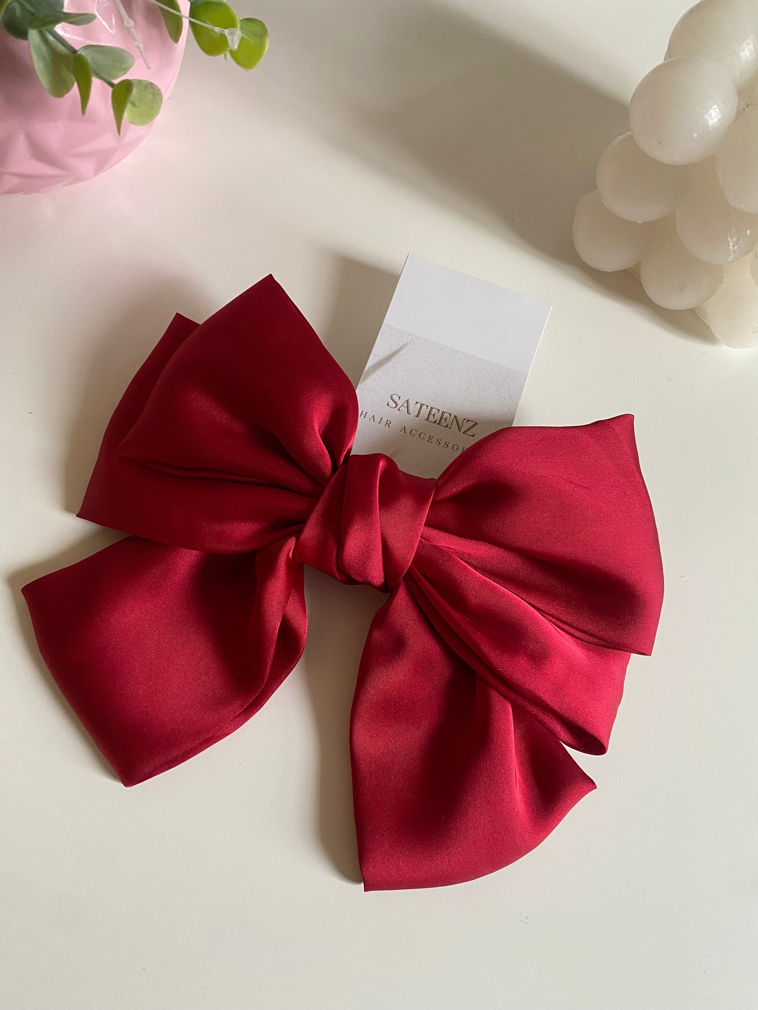 Coquette Red Satin Hair Clip