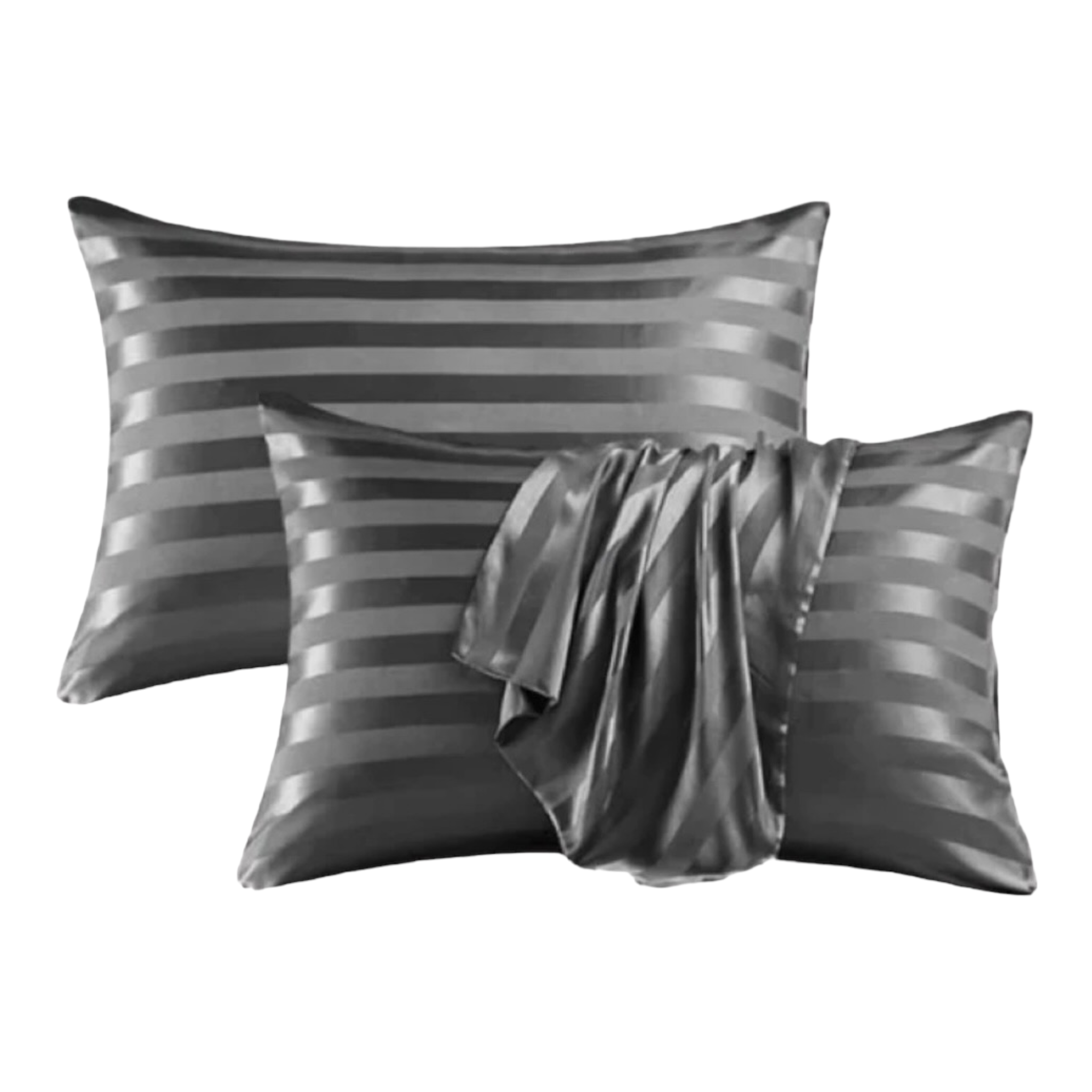 DARK GRAY STRIPED PILLOWCASE